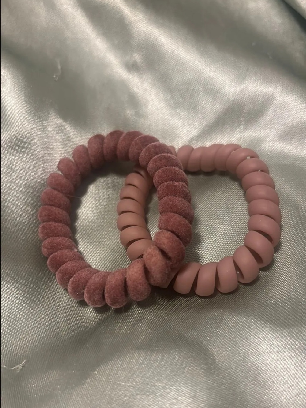 Set of 2 Pink Spiral Hair Ties